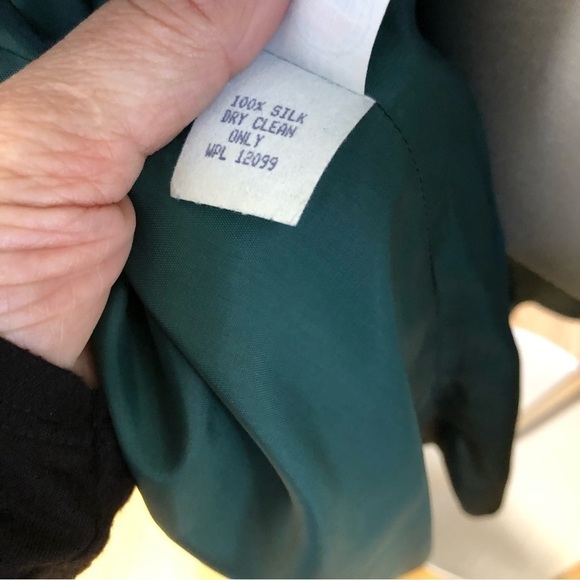 Vintage PSI Night Silk Wrap Power Dress Green 10 - Picture 13 of 14